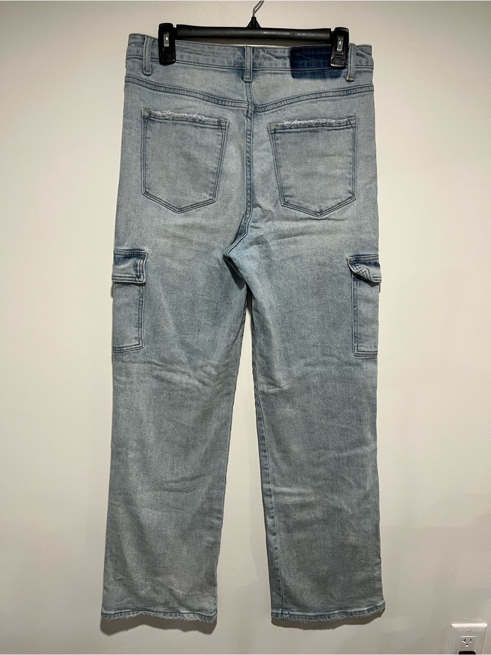 Light Wash Cargo Pocket Women's Jeans - Pale Blue - Picture 3 of 10
